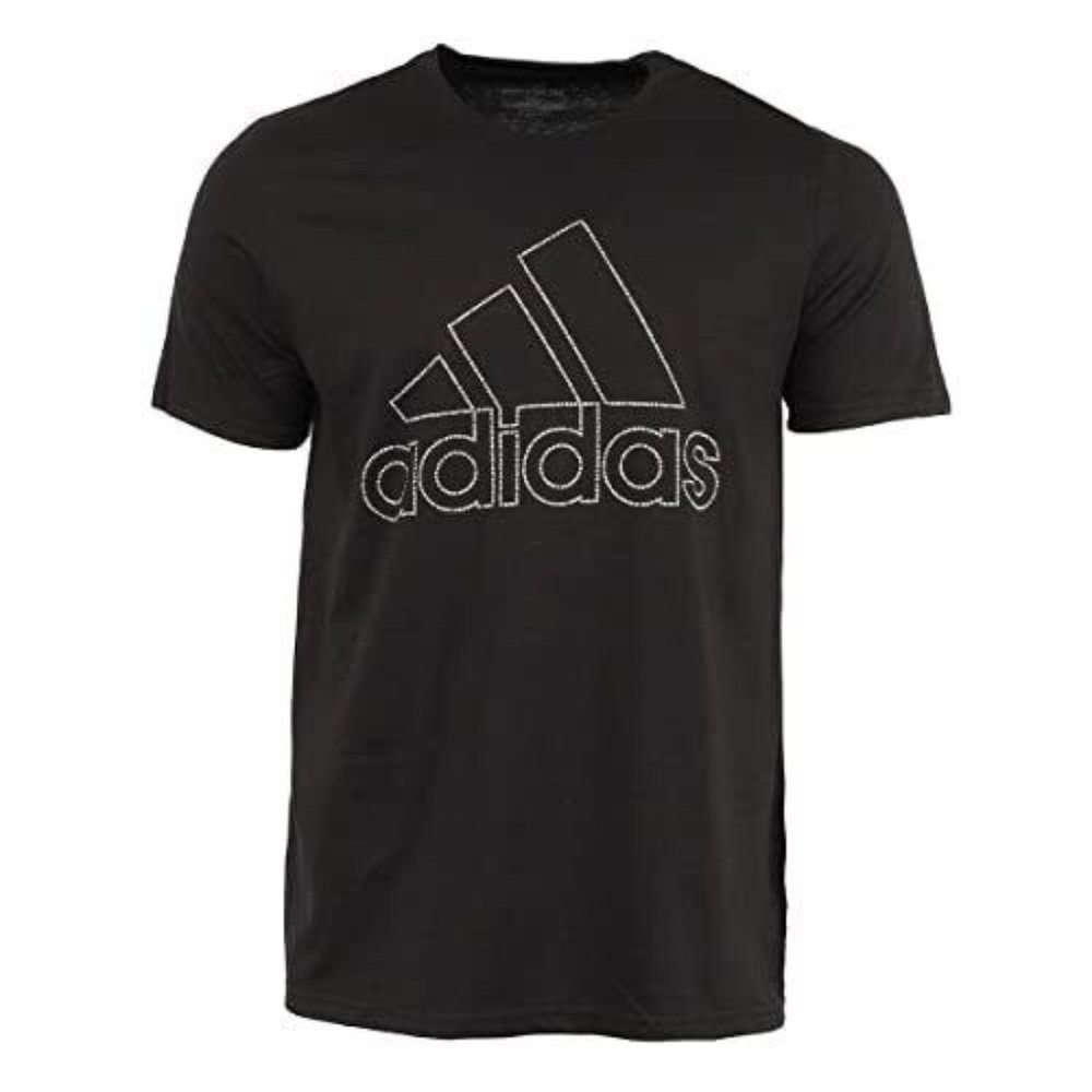 adidas Men's Badge of Sport Tiny Type Tee T Shirt Top Black L